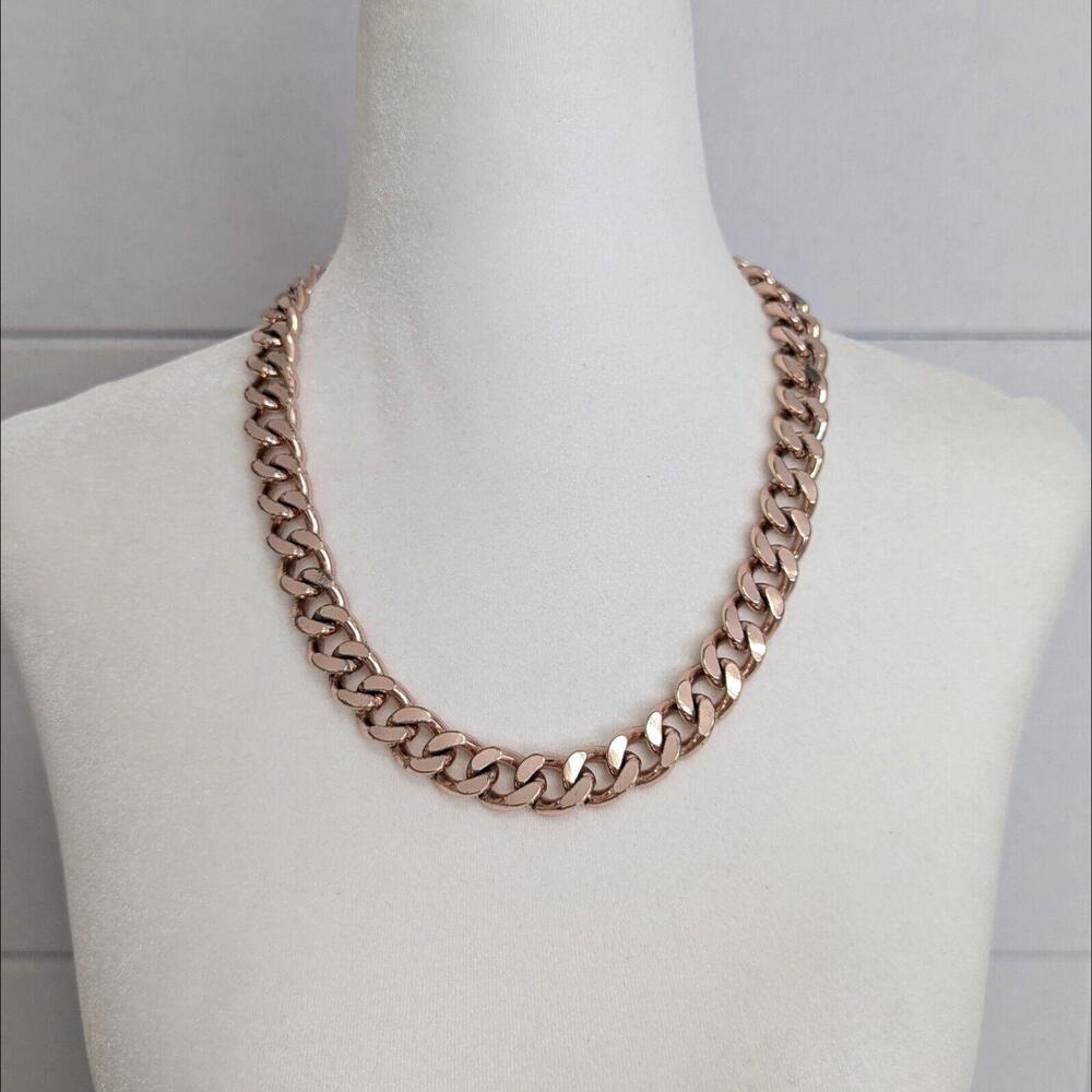 Luv AJ rose Gold 22" chunky curb chain necklace